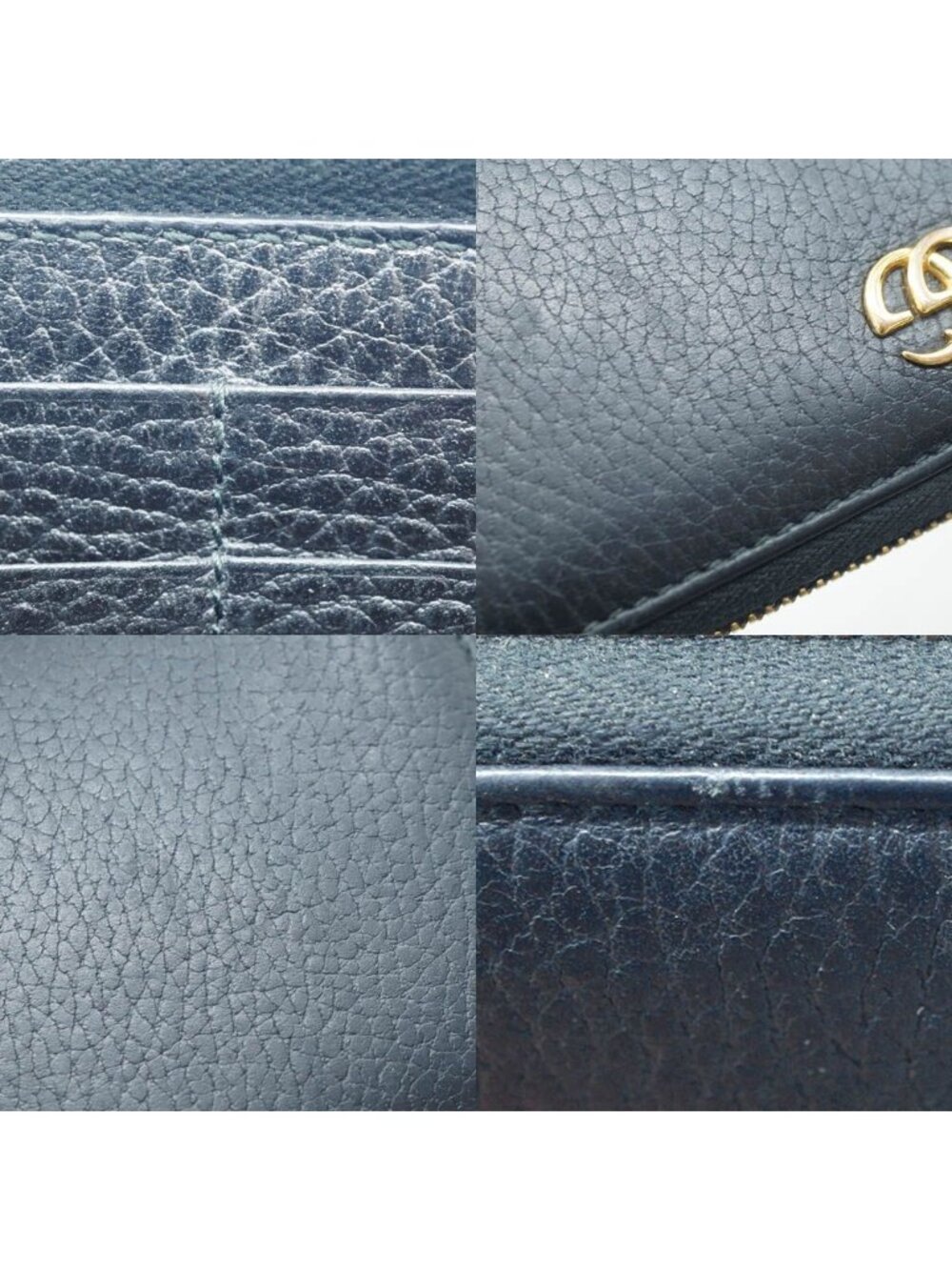 Gucci Double Zip Around Wallet Black Gold - Picture 10 of 10